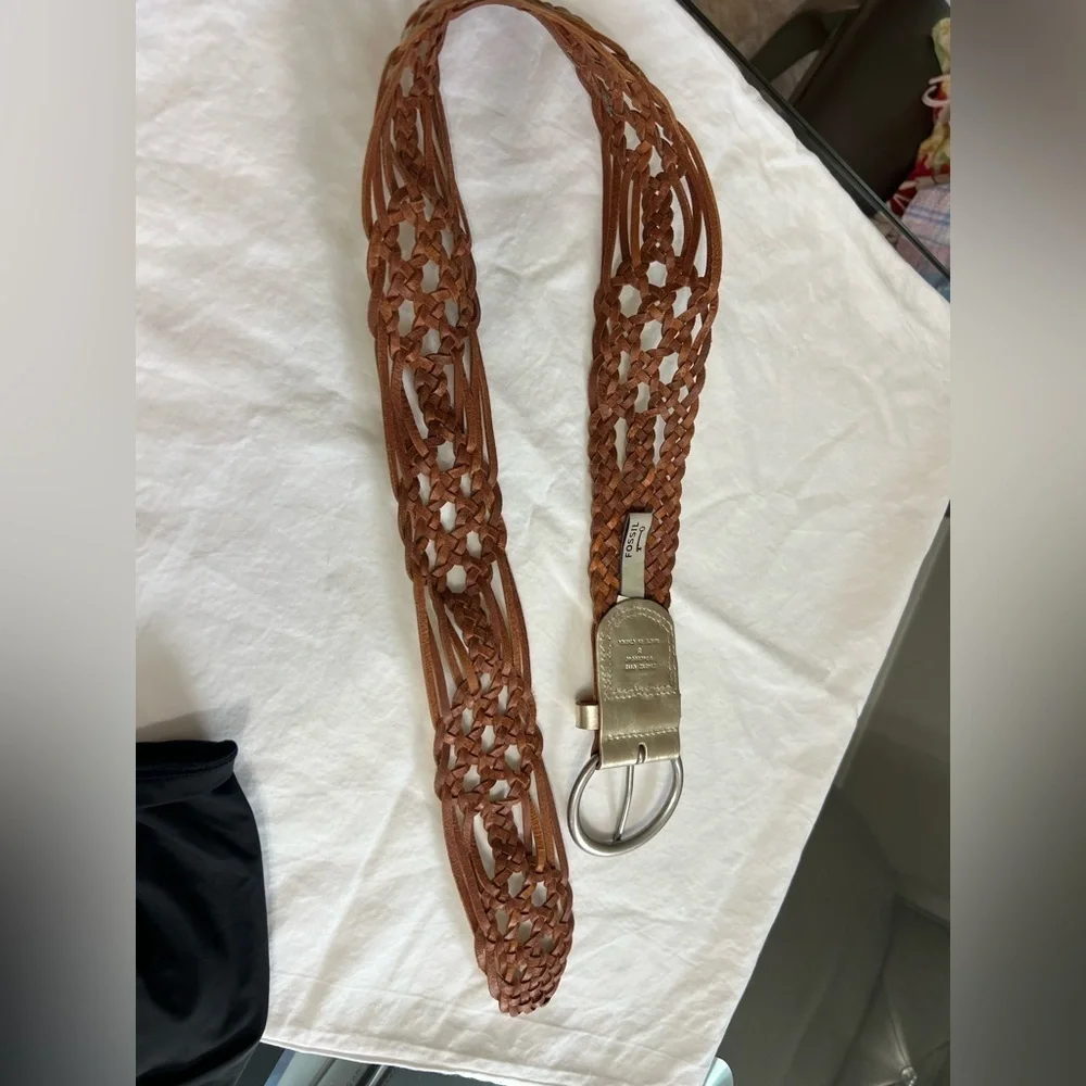 Fossil Classic Accessory Gold Leather Belt
